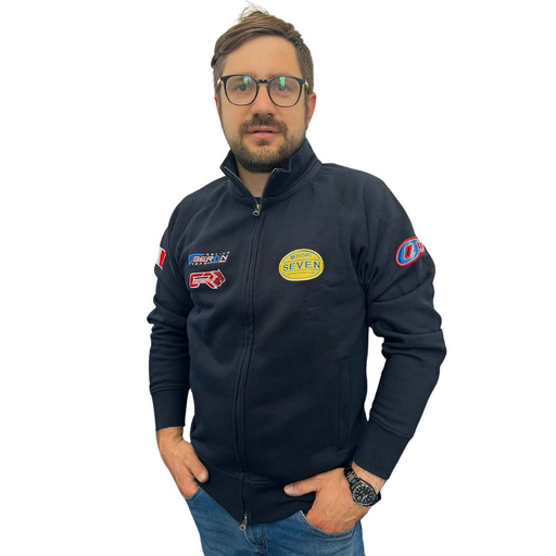 NA003 - FELPA CON CERNIERA RICAMATA MOTORI SEVEN / EMBROIDERED ZIP-UP SWEATSHIRT – MOTORI SEVEN